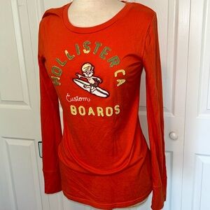 Hollister California Orange surf long sleeve T-shirt NWOT